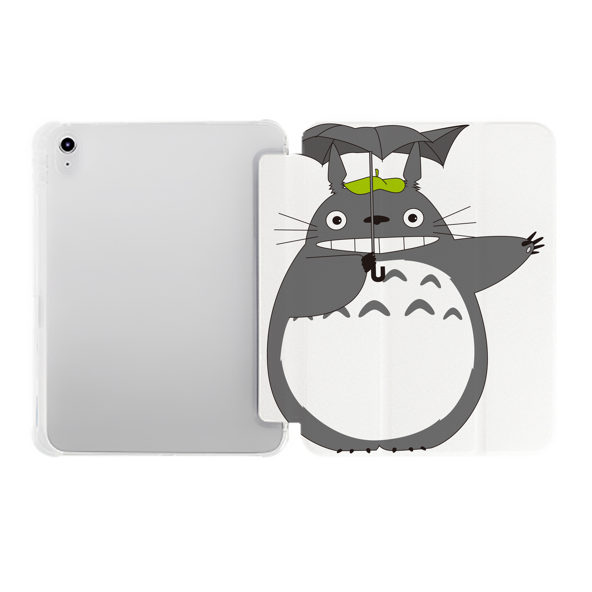 （画像用） となりのトトロ 草壁メイ 草壁サツキ My Neighbor Totoro Satsuki Kusakabe Mei Kusakabe IPad ケース ペン収納付き 三つ折りスタンド PUレザー×シリコン 対応機種9.5/10.5/10.9インチ
